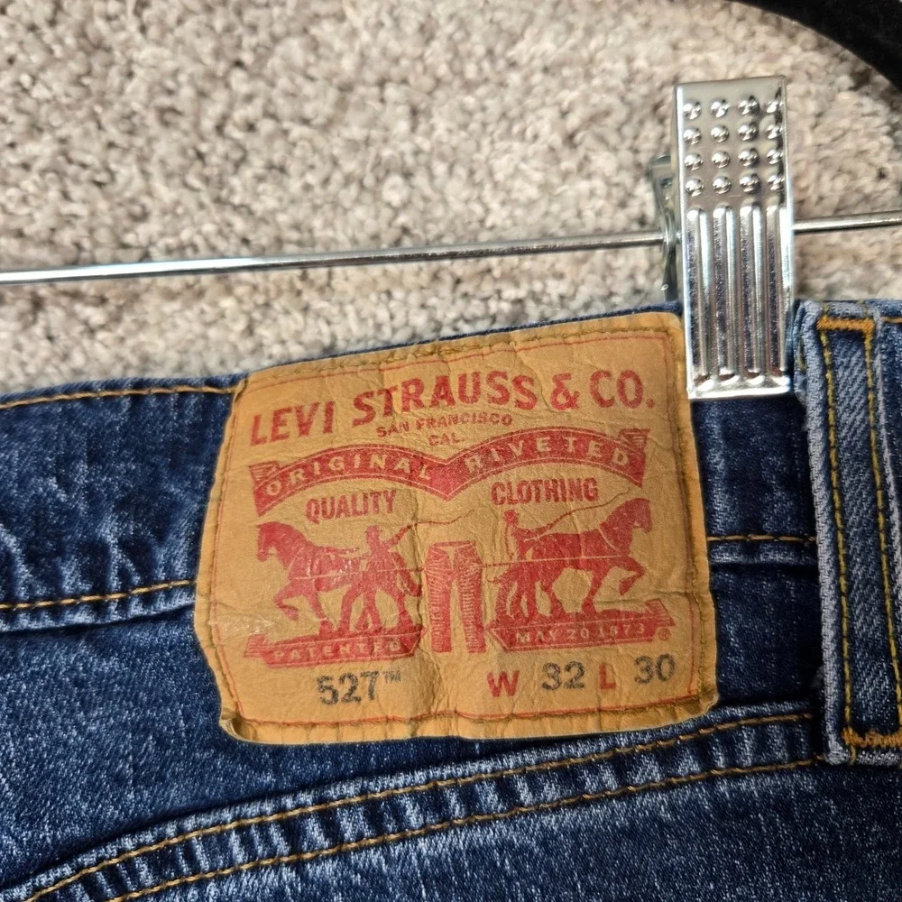 Levis 527 Jeans Mens 32x30 (fit 32x29) Blue stretch Slim Boot bootcut